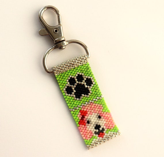 Kit De Fabrication De Porte-clés Avec Perles En Silicone Forme Patte De Chien - 6 Perles, Fermoirs, Corde Cire - DIY Création Bijoux Déco