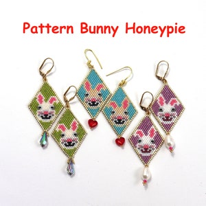 Pattern Diagram Bunny Honeypie, Rabbit Easter Earrings Rhombus, Brick ...