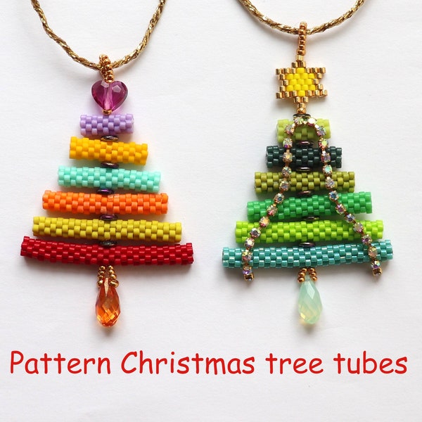 Muster, Anleitung, beading tutorial süßer, bunter Weihnachtsbaum, English language, Miyuki delicas, odd count peyote stitch, grahics, fotos