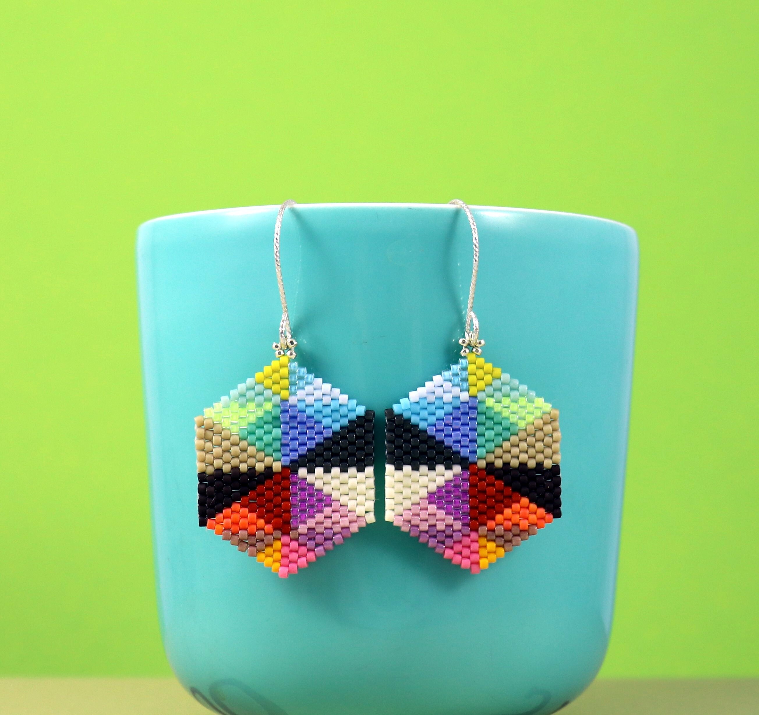 Beading Pattern, Diagram Hexagon Quilt Earrings or Pendant, Ord Chart ...