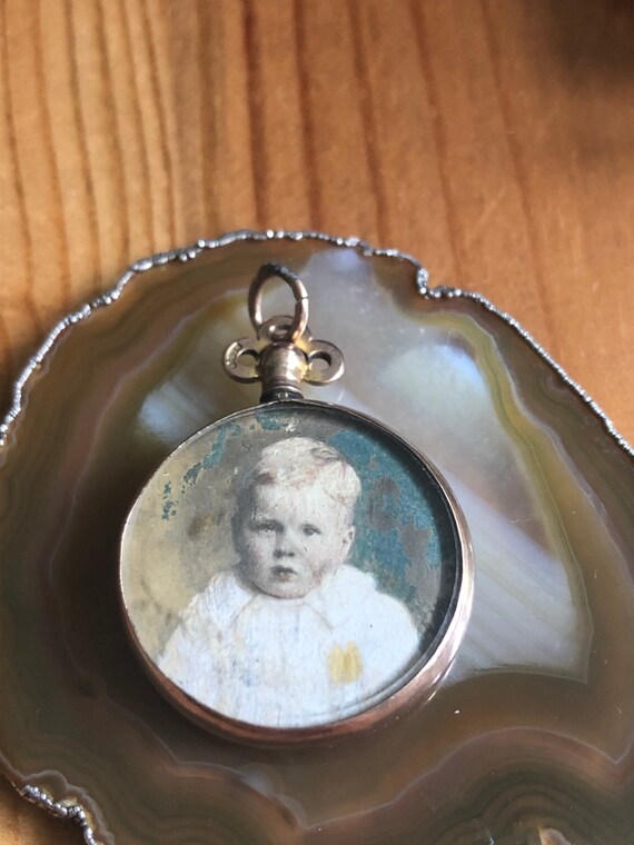 Antique Art Deco Rose Gold 9 ct Double Sided Locke