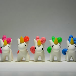 Handmade Collectible Polymer Clay Colorful Unicorn Figurines