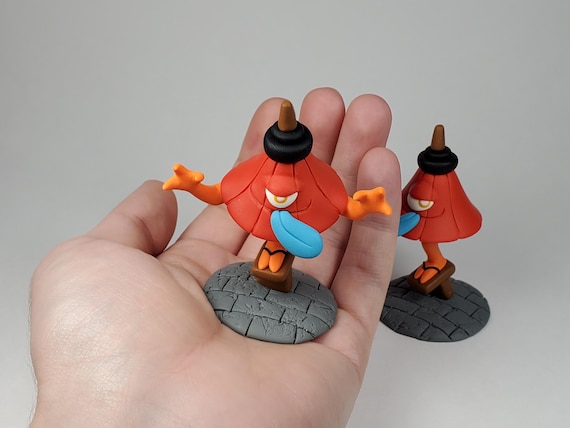 カラカサお化け傘の幽霊 - 手作りポリマー粘土の日本の妖怪神秘的な