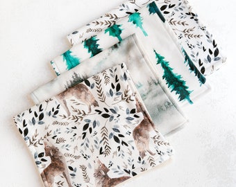 Wolf Forest Baby Burp Cloths (Set of 4)