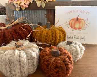 Farmhouse Modern Rustic Crochet Pumpkin Collection