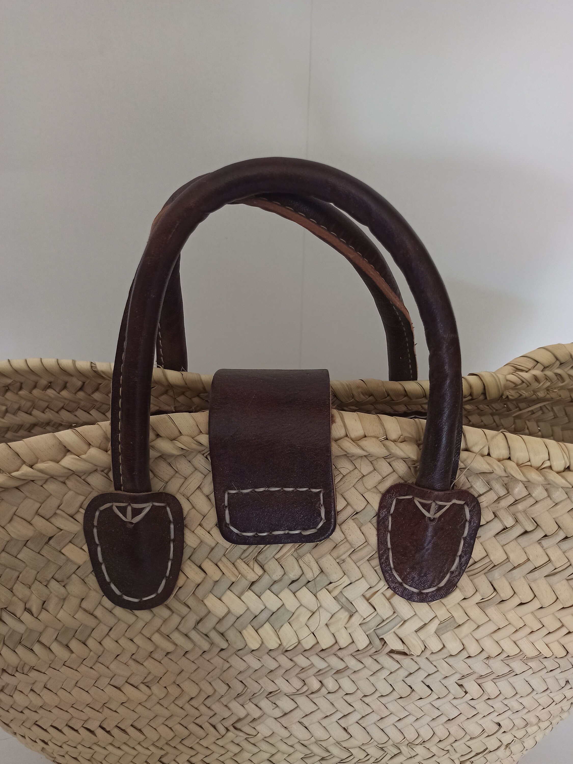 Stro tas Frans Mand Franse markt mand Strandtas Handgemaakte Etsy