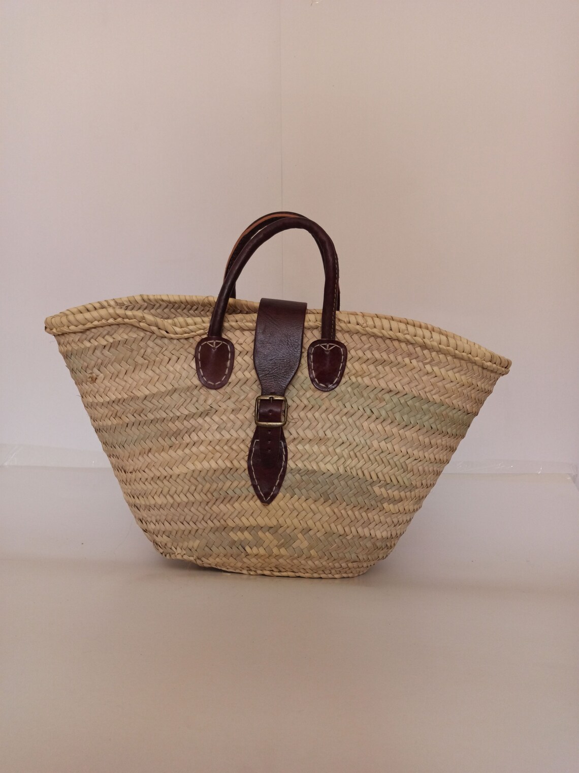 Stro tas Frans Mand Franse markt mand Strandtas Handgemaakte Etsy