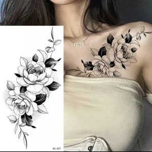 Temporary tattoo - flower pattern size 19 ×9 cm