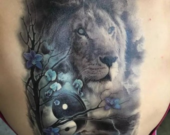Tatouage Lion Etsy