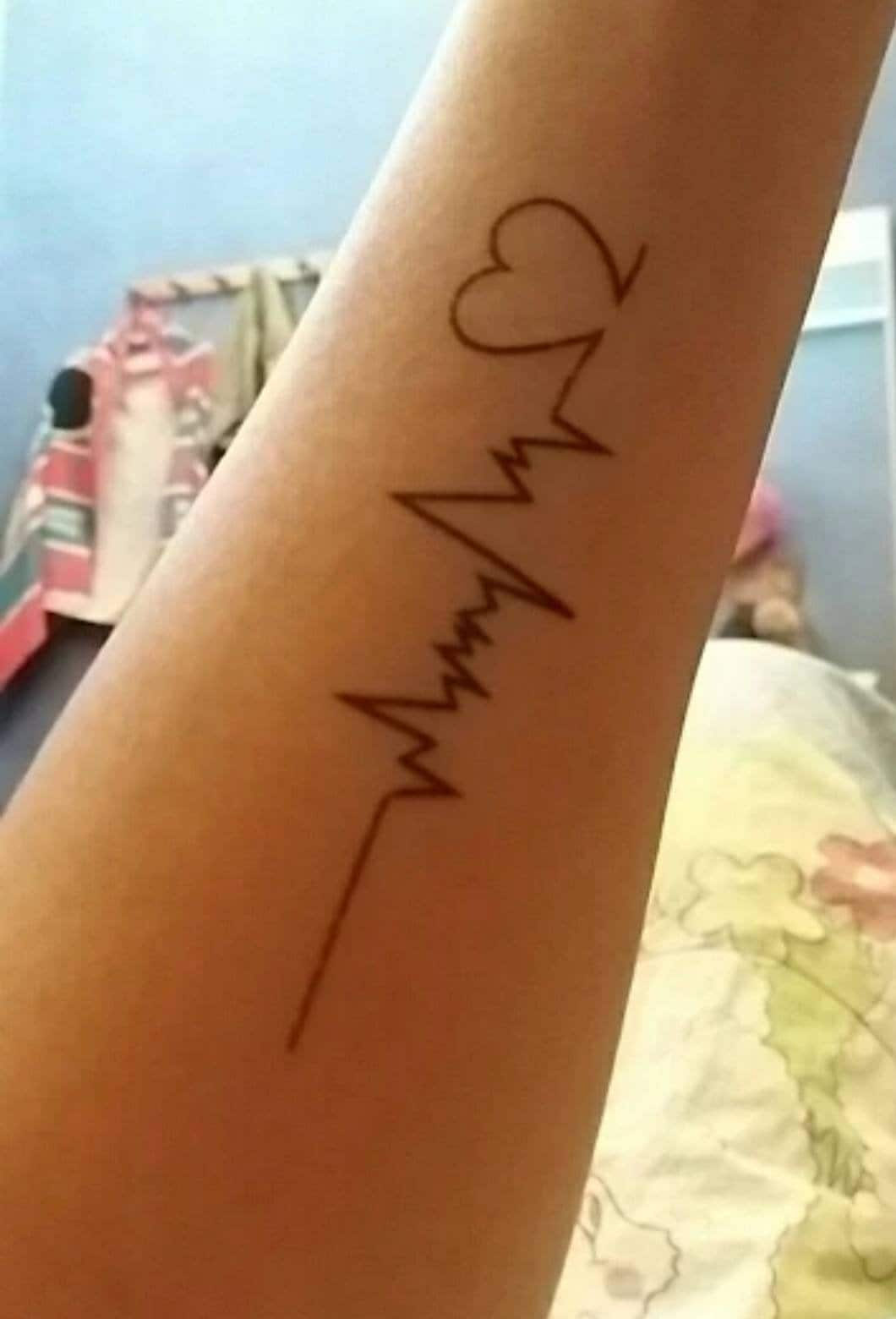Rythme Cardiaque Tatouage Battement De Coeur Heart beat tattoo - Etsy France