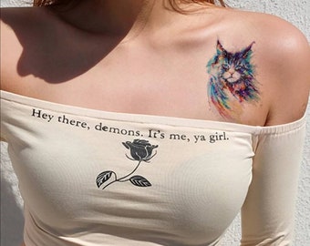 Cat Temporary Tattoo 10.5×6 cm