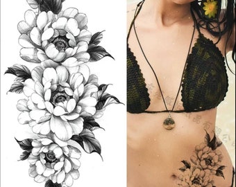 Temporary tattoo - flower pattern size 19 ×9 cm