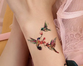 Colibris Tatouage temporaire  10.5×6 cm