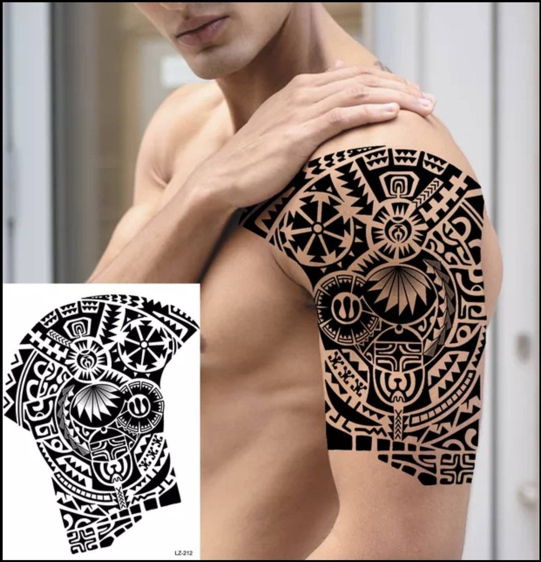 Samoan Fearless Warrior Tattoo Stencil Template Design  Tattoo Wizards  Warrior  tattoo Polynesian tattoo sleeve Polynesian tattoo designs