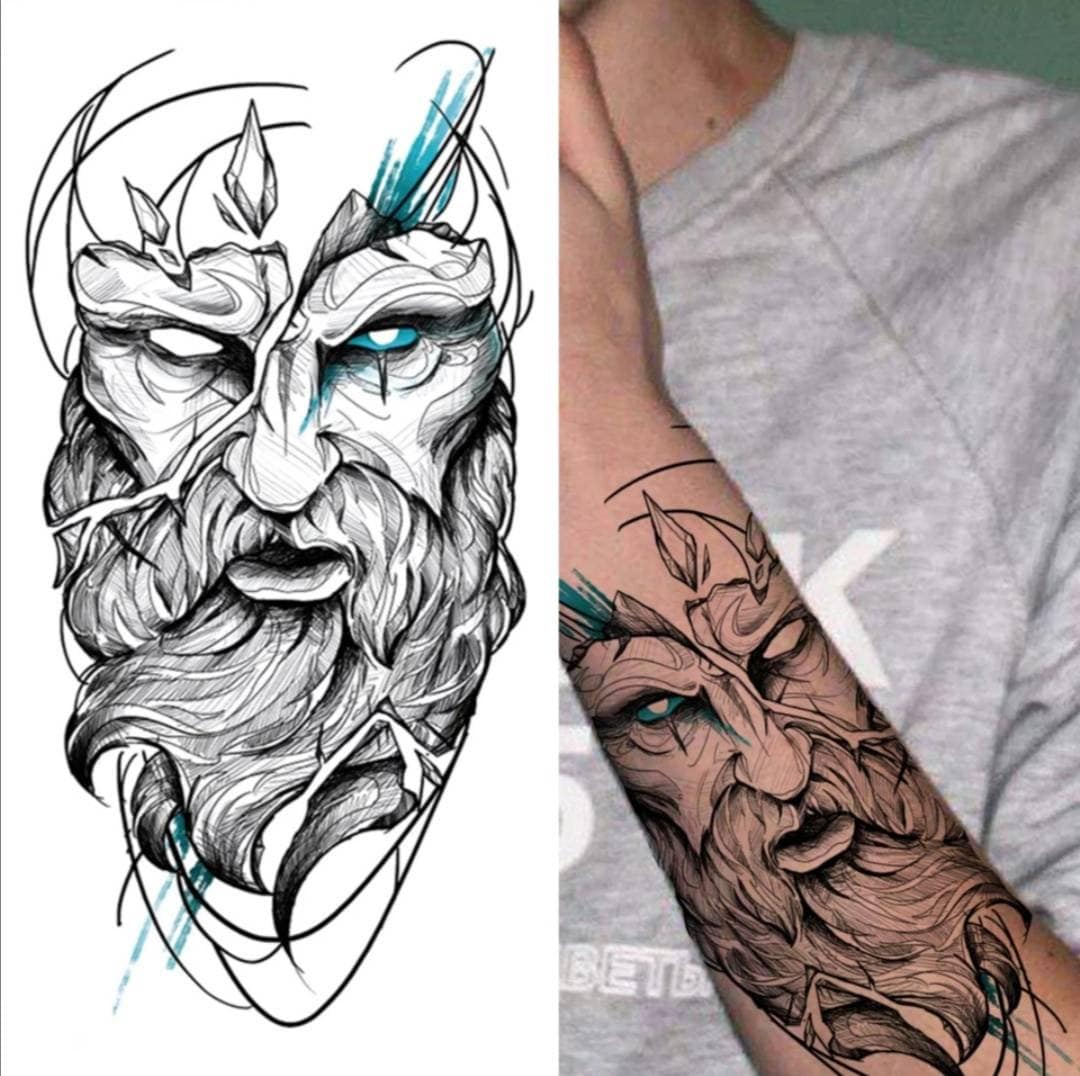 Odin GOW Temporary Tattoos for Cosplayers Viking Style Runes Tattoo Face  and Arm Tattoos. God of War Costume 