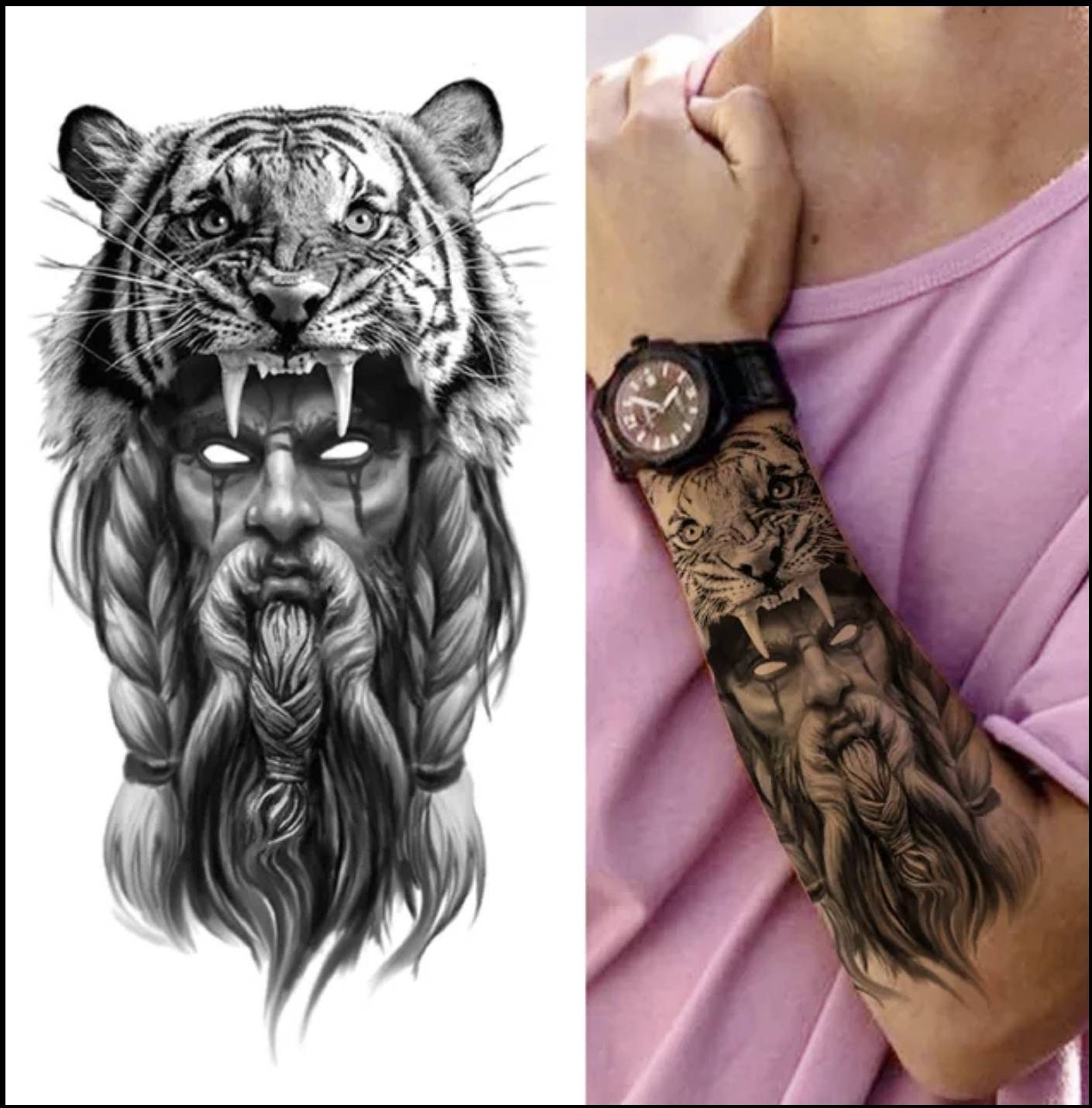 Tattoo Stickers Tattoos Jesus Tattoo Unisex Tattoo Half Sleeve Lion   GoddessBeautyRoyalClothing