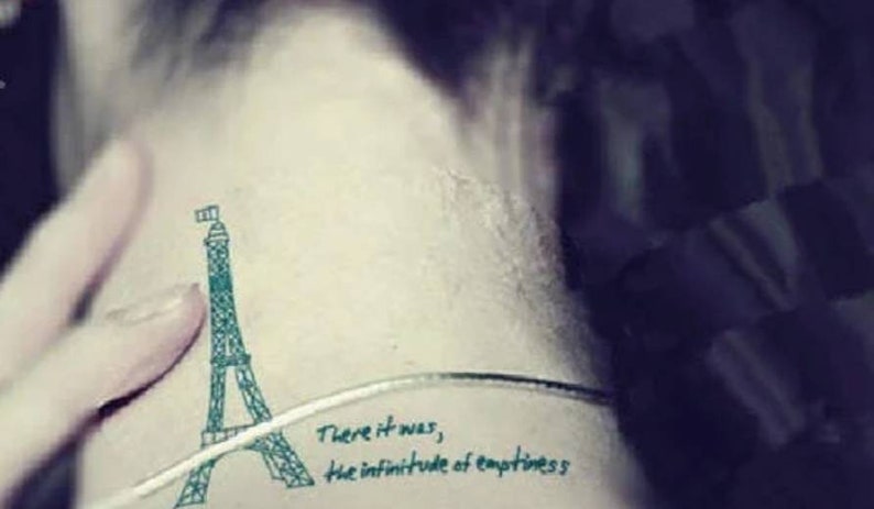 Ephemeral Tattoo Eiffel Tower 10 5 6 Cm Etsy