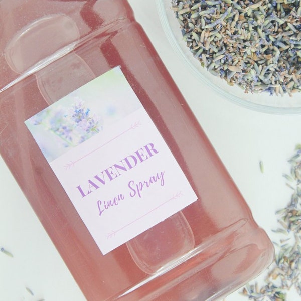 Lavender linen spray label