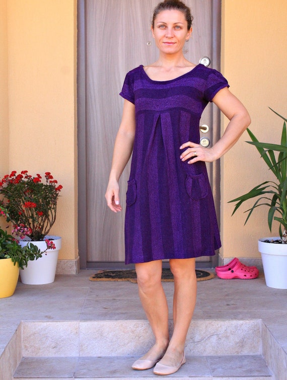 Knit Dress Sewing Pattern, Dress With Pockets, Easy Knit Dress Pattern,  Striped Knit Dress, Knit Dress With Pockets, Dress Sewing Pattern - Etsy