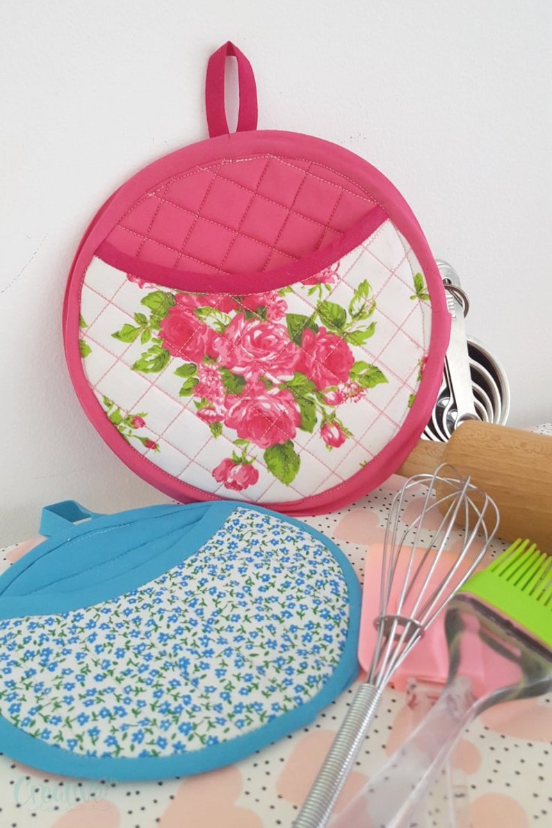 Round quilted pot holder sewing pattern quilted pot holders Etsy