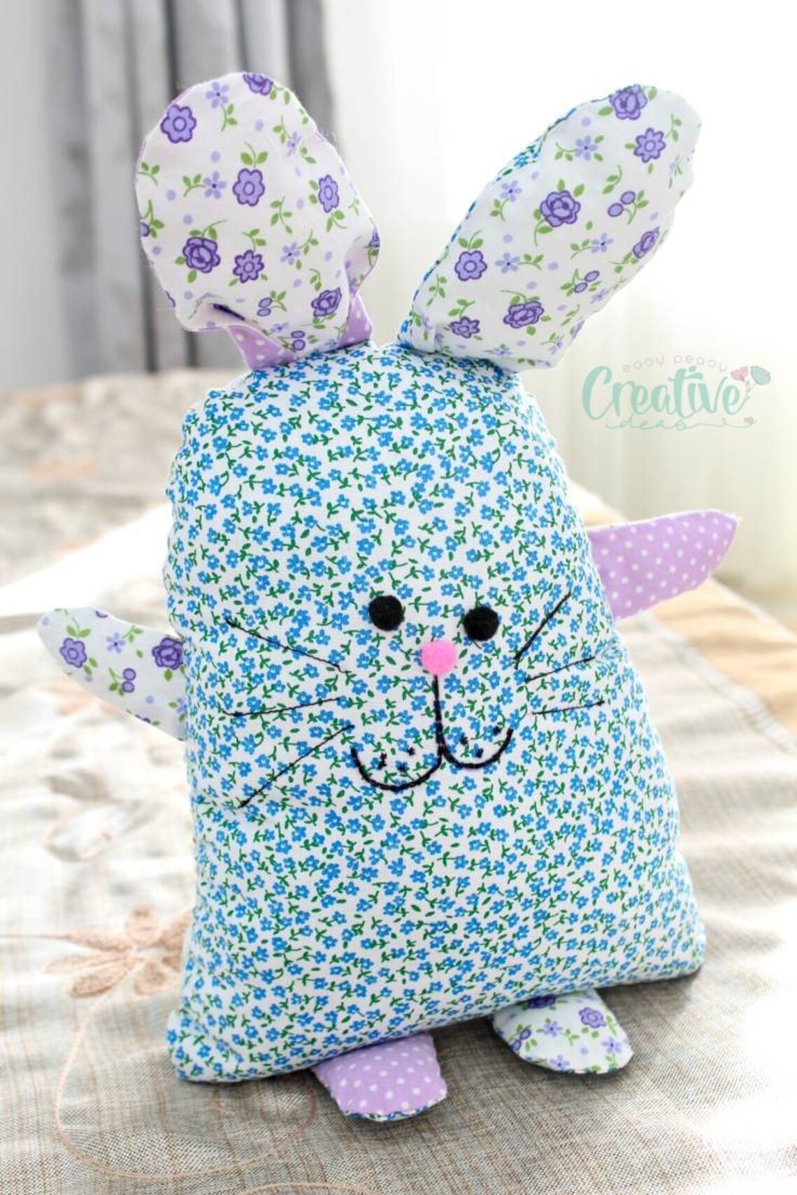 Bunny Pillow Sewing Pattern, Bunny Sewing Pattern, Bunny Pillow, Bunny