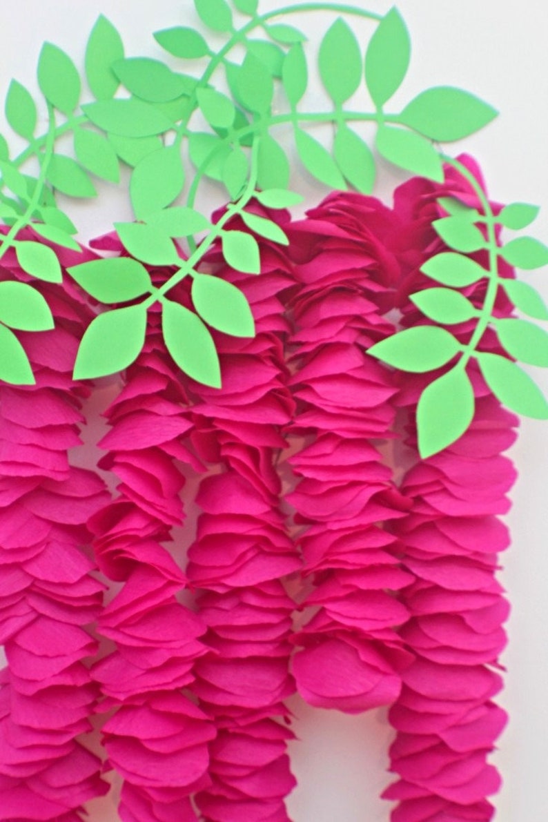 Artificial Wisteria Flower & Leaf Template Crepe Paper Etsy