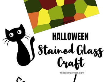 Halloween stained glass craft, stained glass activity, stained glass design, Halloween activity, stained glass craft, activities for kids