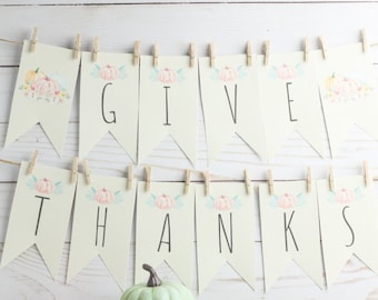 Give thanks printable banner, Thanksgiving banner, thanks banner, printable Thanksgiving banner, thanksgiving printables, give thanks banner