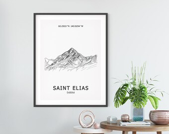 Mont Saint Elias Poster Wall Art