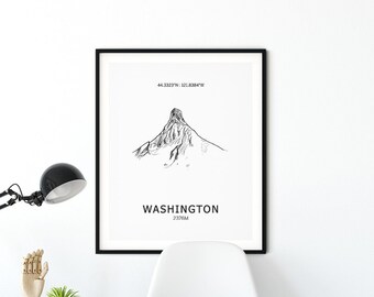 Mont Washington Oregon Poster Wall Art