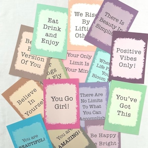 16x Positive Postcards Set - A6 - Uplifting Cards - Art Cards - Mini Prints - Positive Art - Positive - Illustrated Art - Wall Art - Gift