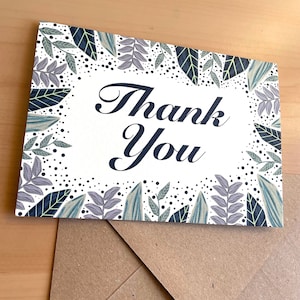 Merci beaucoup carte de voeux à motifs, jolies cartes, plantes, feuilles, coloré, motif artistique, cadeau, réalisation, botanique, carte de remerciement