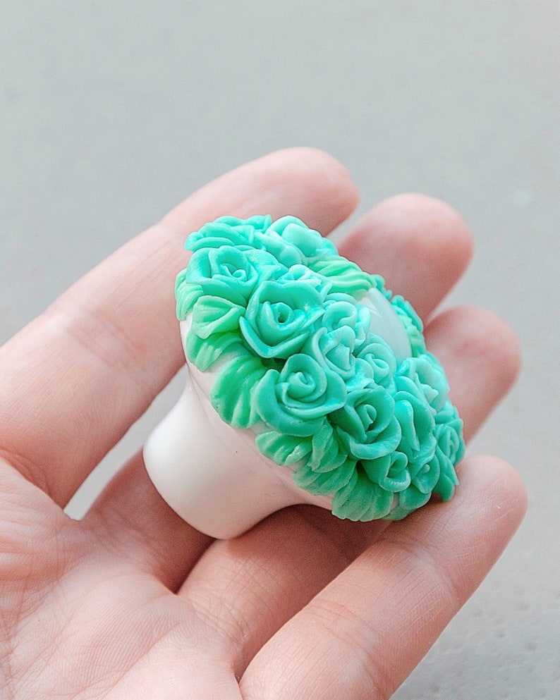 Shabby Chic Knobs Dresser Knobs Green Cabinet Knobs Kids Etsy