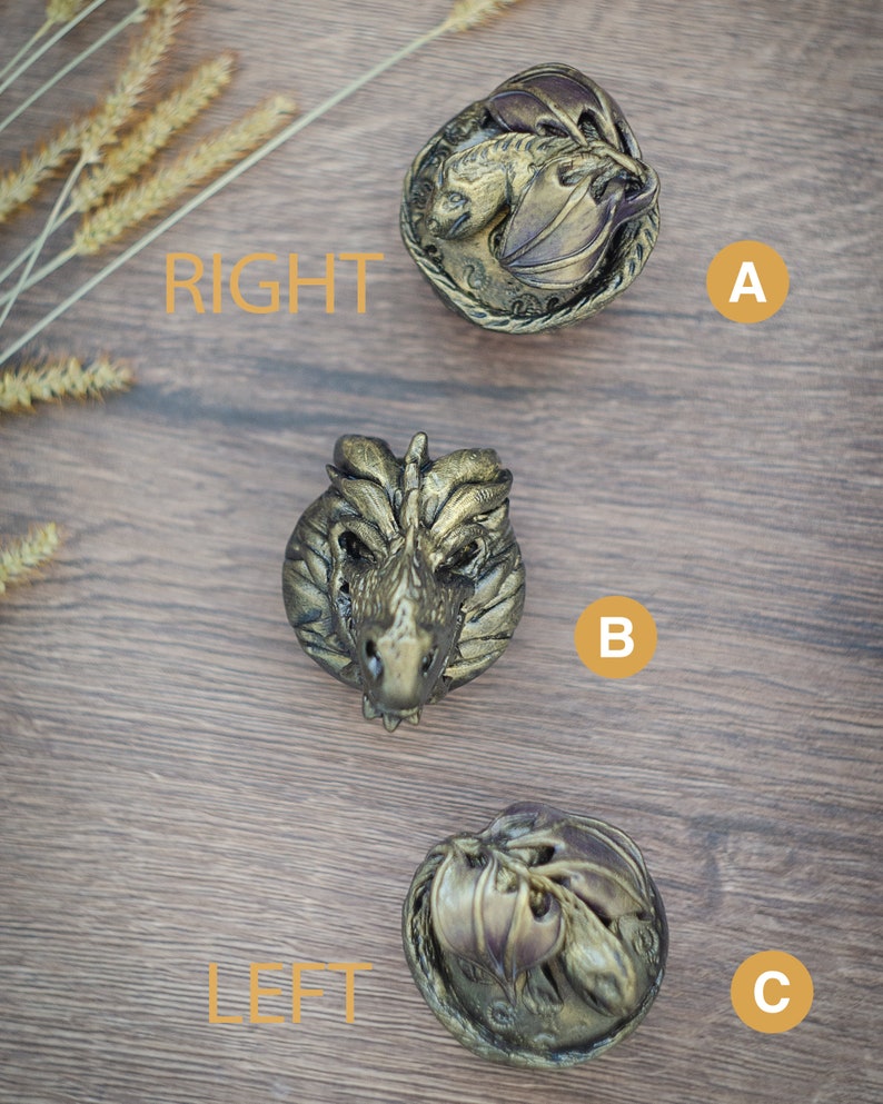 Dragon knob Antique drawer knobs knobs brass bronze Etsy