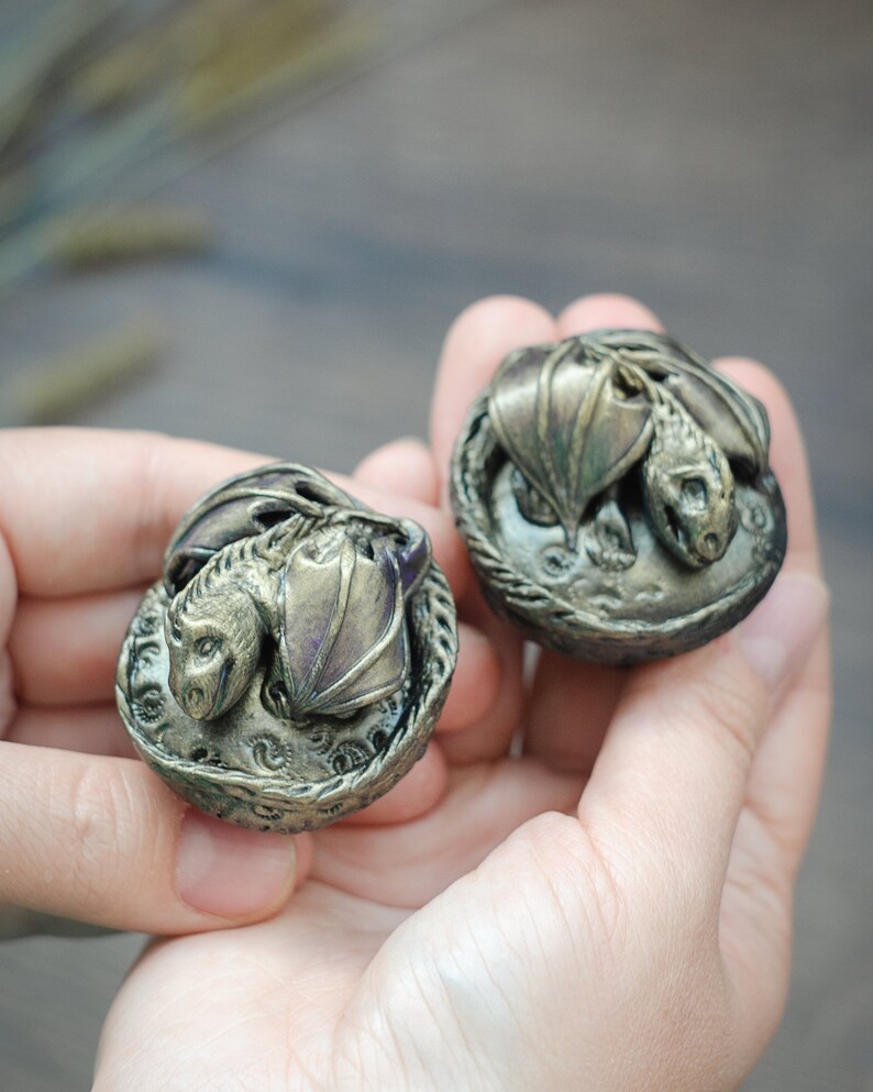 Dragon knob Antique drawer knobs knobs brass bronze Etsy