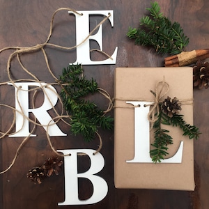 Houten Letters Gift Tags Decoraties Bruiloften Kerstmis Thanksgiving Verjaardagen Pasen Naam Labels