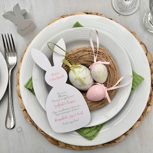 de mariage personnalisées en forme de lapin de Pâques de Menu | Mariage | Printemps | Ostara | Baby shower | Déguisement bébé