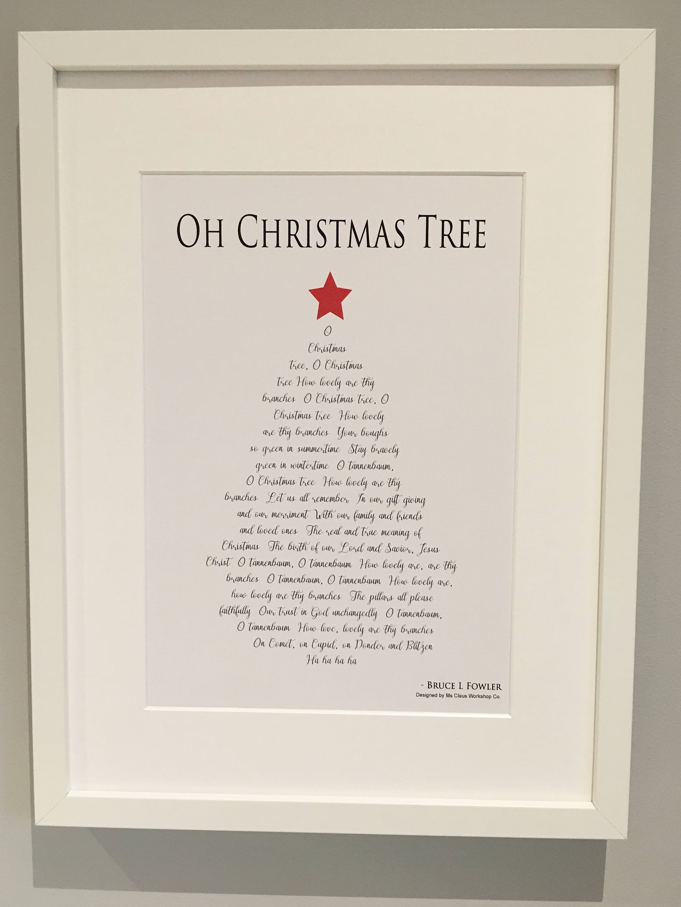 Oh Christmas Tree Christmas Carol Lyric Song Digital Etsy