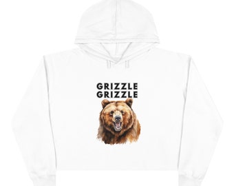 Sweat à capuche court Grizzle Grizzle, Je choisis l'ours