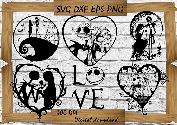 Download Free Nightmare Before Christmas Svglove Svgvalentines Day Etsy SVG DXF Cut File