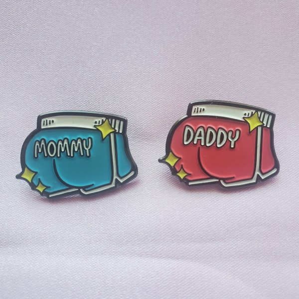 Juicy Mommy/Daddy Booty Shorts Enamel Pins