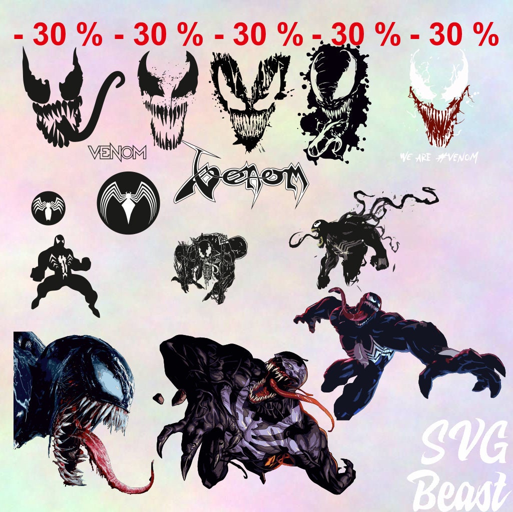 Venom Bundle 30 Svg Clipart Instant Download Vector Files Etsy