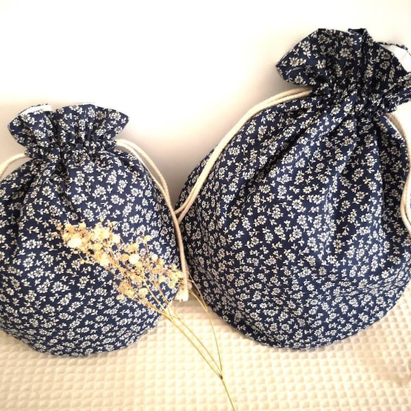 Pochon rond, pochon à lingerie, trousse de toilette, sac à cordons