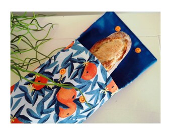 Pochette à sandwich, étui étanche, étui à sandwich demi baguette en coton et coton enduit à l'intérieur