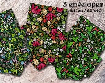 ENVELOPES - Flowers (1). Printable, digital, instant download, envelope, digital collage, vintage style, scrapbooking, junk journal, floral