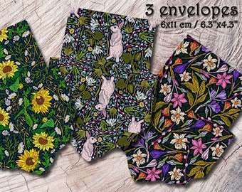 ENVELOPES - Flowers (2). Printable, digital, instant download, envelope, digital collage, vintage style, scrapbooking, junk journal, floral