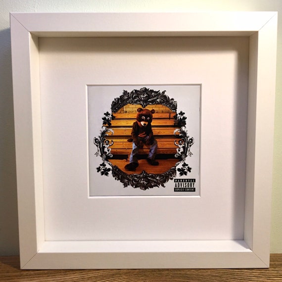 Kanye West the College Dropout / Late Registration / 808s & Heartbreak:  Real Framed CD Sleeve Wall Art 