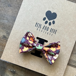 Tiny Fall Leaves Dog Bow Tie