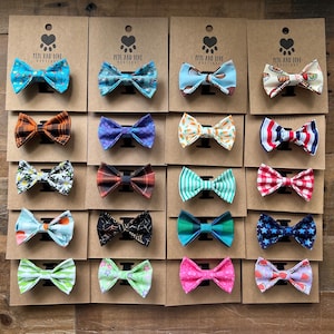 Small Dog and Cat Bowties and Bows  / Sale / Pet / 3 Inch Bow Tie / Boy Dog / Girl Dog / Boy Cat / Girl Cat / New Puppy / Kitten / Birthday