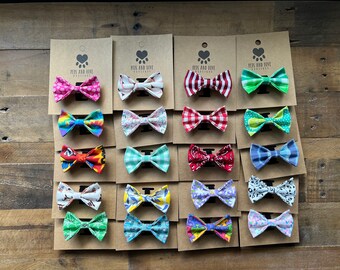 Small Dog and Cat Bowties and Bows  / Sale / Pet / 3 Inch Bow Tie / Boy Dog / Girl Dog / Boy Cat / Girl Cat / New Puppy / Kitten / Birthday
